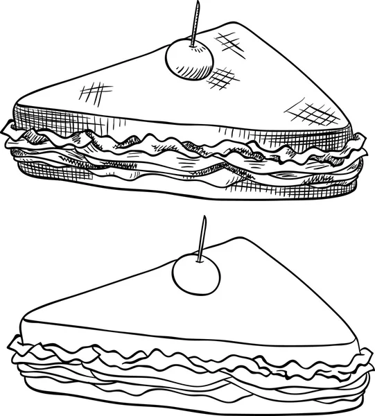 Сэндвич с курицей. Isolated — стоковый вектор