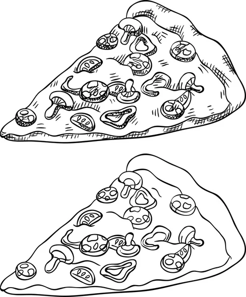 Un pedazo de pizza. Aislado — Vector de stock