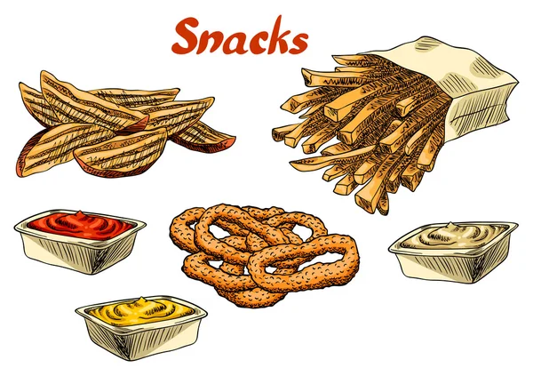 Set snack fritti — Vettoriale Stock