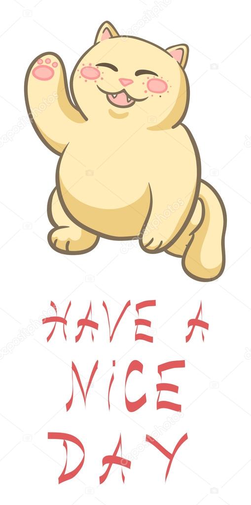 Cute Japanese Beckoning Cat Waves Its Hand Isolated With Text Have A Nice Day Vector Image By C Hagra Vector Stock Cute Japanese Beckoning Cat Waves Its Hand Isolated With Text Have A Nice Day Vector Image By C Hagra Vector Stock