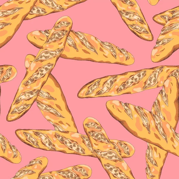 Φρέσκια Μπαγκέτα Από Τον Φούρνο Γαλλικό Ψωμί Μακρύ Τραγανό Ψωμί — Διανυσματικό Αρχείο