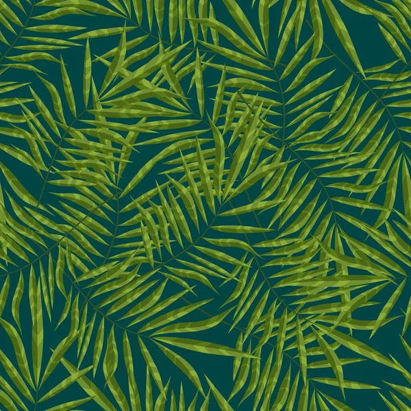 Liść Palmy Rosnący Zielonym Tropikalnym Lesie Płynne Tło Wzorem — Wektor stockowy