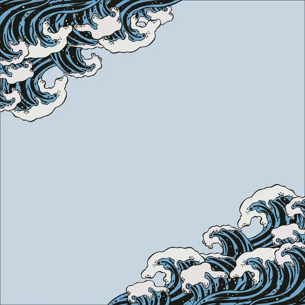 Ciemny błękitne morze fale — Wektor stockowy