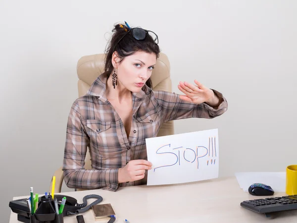 Przystanek harassement seksualne w biurze — Zdjęcie stockowe