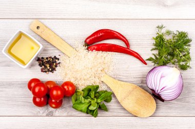 işlenmemiş taze gıda ingridients kümesi