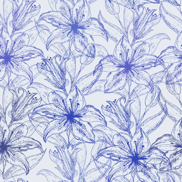 Hermosas flores Lily . — Vector de stock