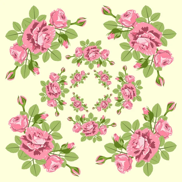 Background pattern with rose. — Stock Vector