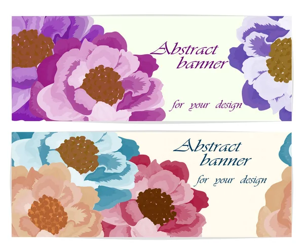 Set Von Vektorfloralen Karten Mit Blumen — Stockvektor