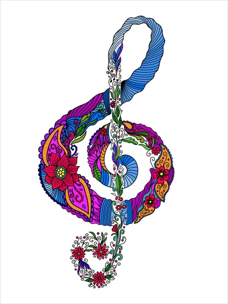 Hand Drawn Illustration Music Note Ornament —  Vetores de Stock