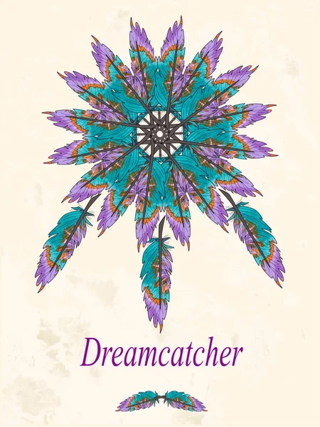 Belle Illustration Colorée Dreamcatcher Vector — Image vectorielle