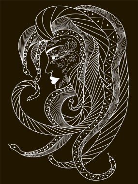 Soyut medusa başı .