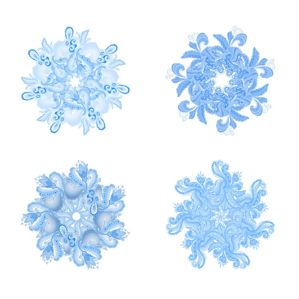 Flocons de neige bleus abstraits — Image vectorielle