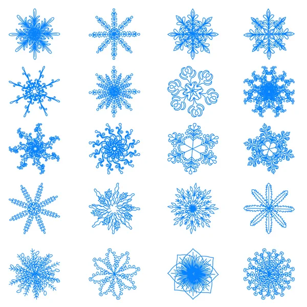 Abstrakte blaue Schneeflocken — Stockvektor