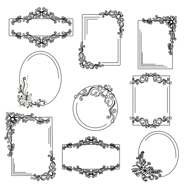 Set dekoratif çerçeveler.