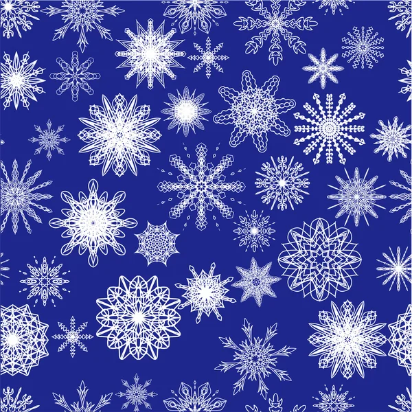 Schneeflocken auf blauem Hintergrund — Stockvektor