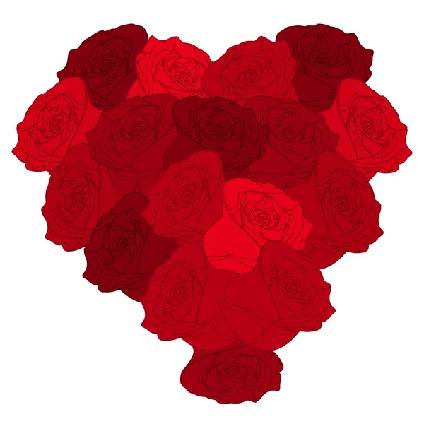 Heart  of  roses — Stock Vector