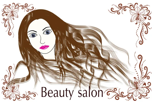 Beauty salon portrait of a girl. — Stock Vector