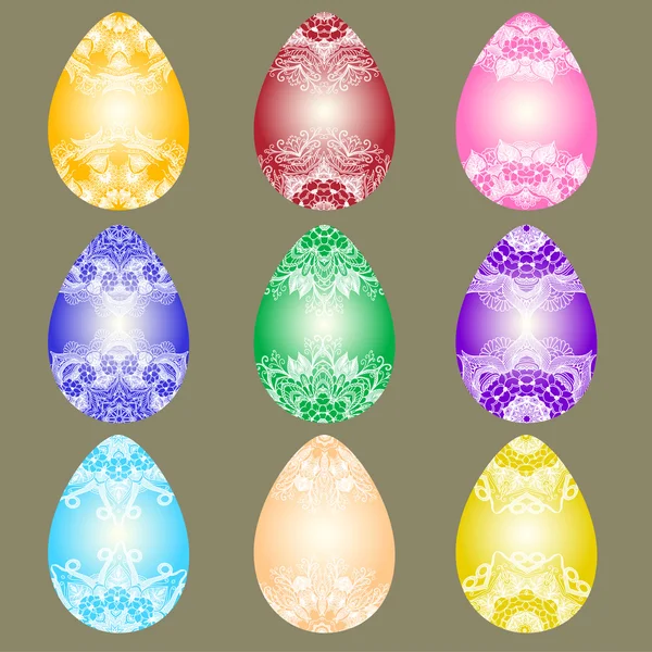 Oeufs de Pâques colorés. — Image vectorielle