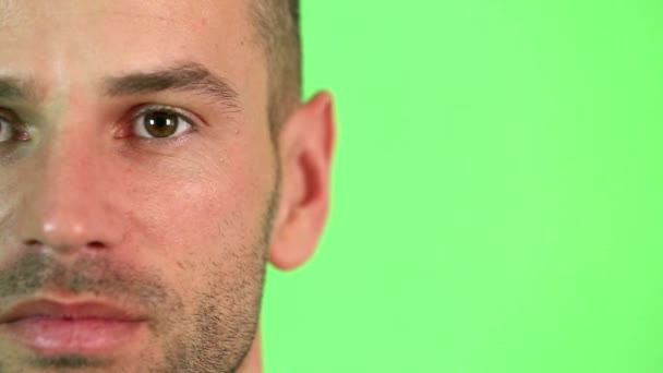 Close-up of a man with bristles — Stock Video