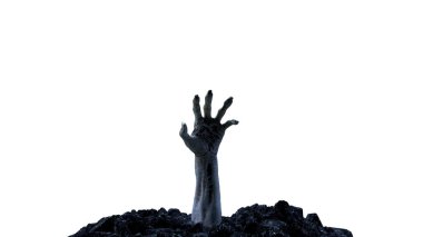 3D Zombi eli yerden sürünerek çıkıyor.