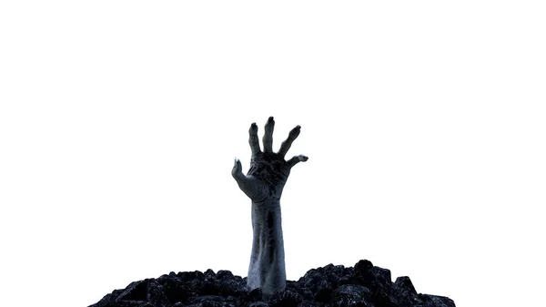 3D Zombi eli yerden sürünerek çıkıyor.