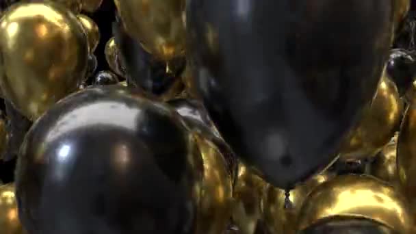 Transition ballons volants or et noir avec canal alpha — Video