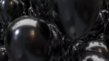 Alfa kanalı ile uçan siyah balonlar geçiş yapıyor