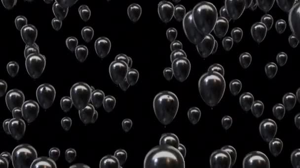 Boucle Flying ballons noirs avec canal alpha — Video