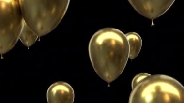 Alfa kanallı Uçan Altın Balonlar