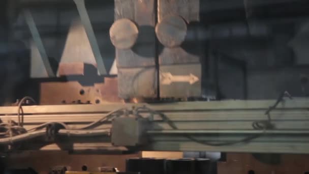 Робототехніка працює на виробничій лінії — стокове відео
