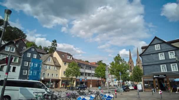 Marburg Almanya Zaman Kaybı Ketzerbach Bakış — Stok video