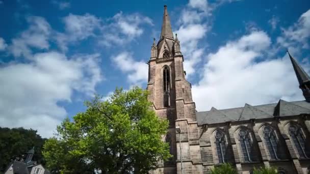 Elisabeth Kyrkans Tidsförlopp Marburg Tyskland — Stockvideo