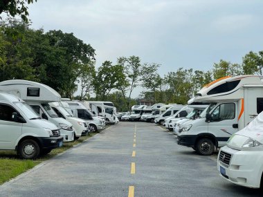 Park, Chengdu City, Çin 'de park yeri, 11 Eylül 2021' de vuruldu. 