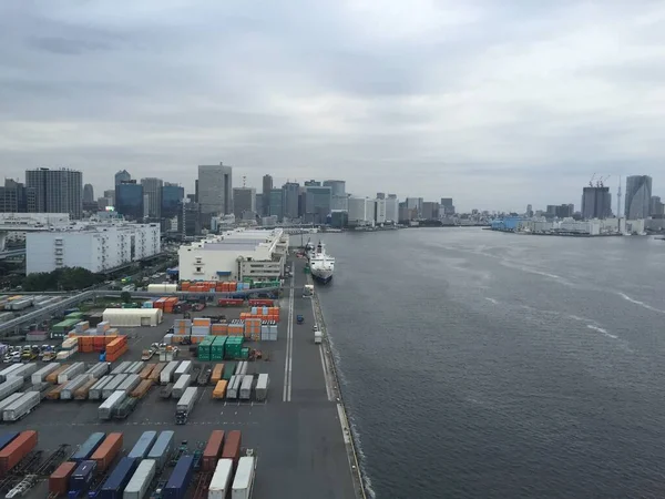 Vista para o porto de Tóquio — Fotografia de Stock