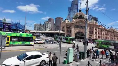 Melbourne şehir merkezinde sokak sahnesi, Avustralya