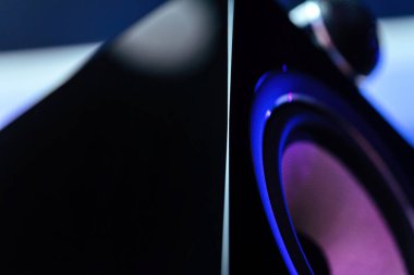 Beyaz arka planda Twitter akustik ses hoparlörü. Orta menzil hoparlörü 2 görünüyor..