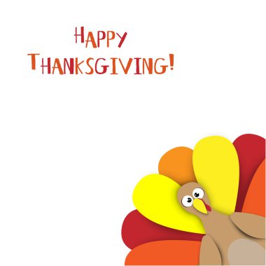 Beyaz arka planda hindi resmi. Şükran Günü.