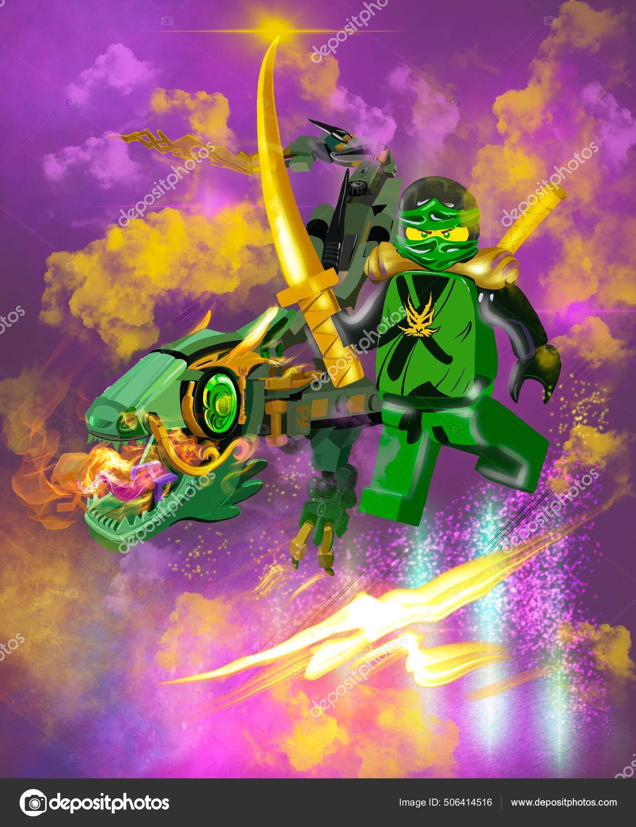 Art Dragon Lloyd Ninjago Ninjago Dragon Rising Llyod Art Print By