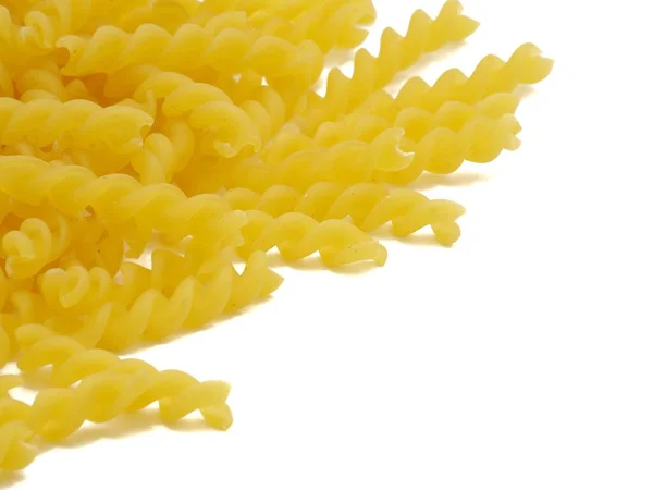 Pasta Fusilli Sobre Fondo Blanco —  Fotos de Stock