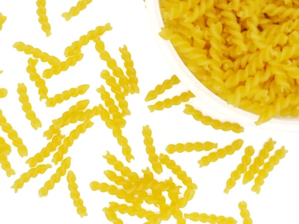 Fusilli Tészta Fehér Alapon — Stock Fotó