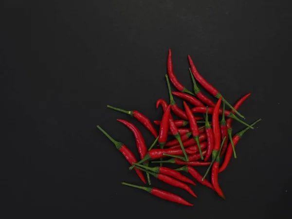 Papryka Chili Czarnym Tle — Zdjęcie stockowe