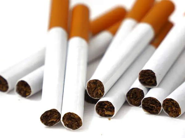 Закрыть Сигареты Табачный Лист Который Находится Сигаретах — стоковое фото