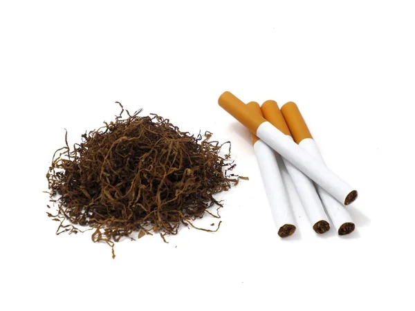 Cierre Cigarrillo Hoja Tabaco Que Está Los Cigarrillos — Foto de Stock