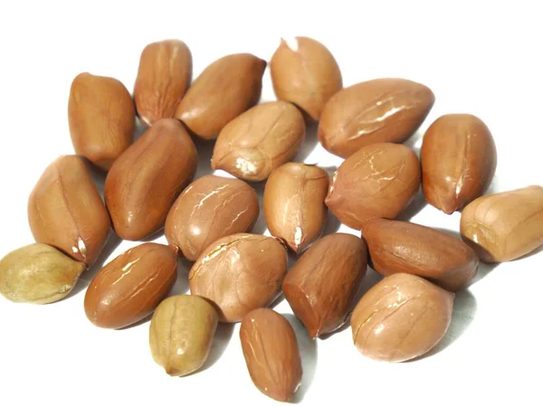 Kacang Panggang Untuk Makan Latar Belakang Putih — Stok Foto