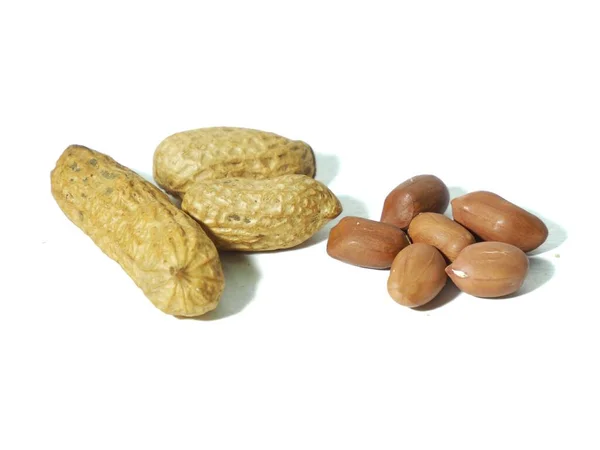 Kacang Panggang Untuk Makan Latar Belakang Putih — Stok Foto