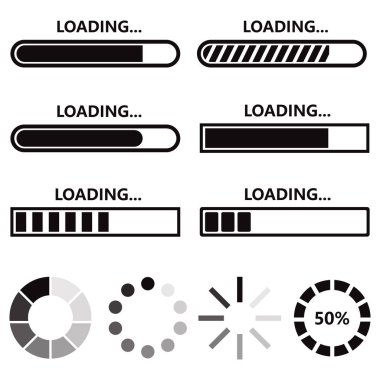 Simgeyi yükle. Çember web sitesi tampon yükleyici ya da önyükleyici yükleniyor. Vektör indirme veya gönderme durumu simgesi 