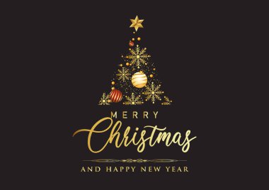 Mutlu noeller ve mutlu yeni yıl illüstrasyon vektörü