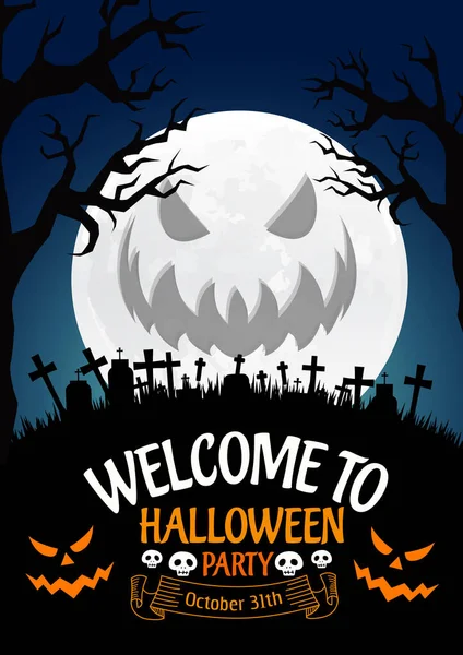 Welkom Halloweenfeest — Stockvector
