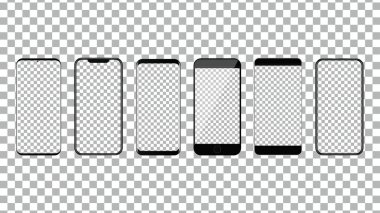 Stok vektörü 3d farklı akıllı telefonun gerçekçi koleksiyonu