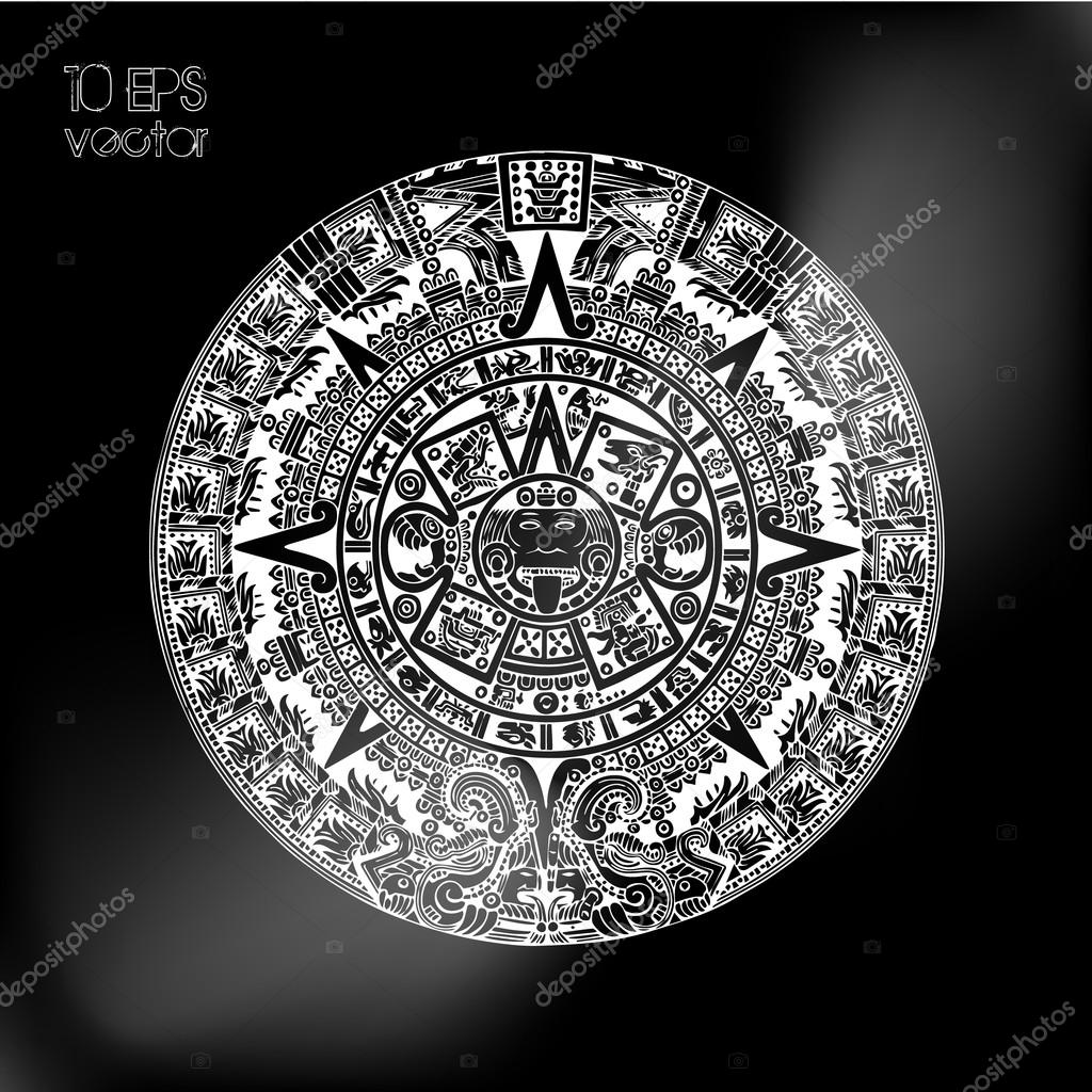 Auténtico calendario maya vector, gráfico vectorial © Ziablov_Mikhail